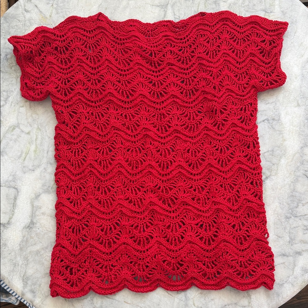 Red Crochet Cover Up